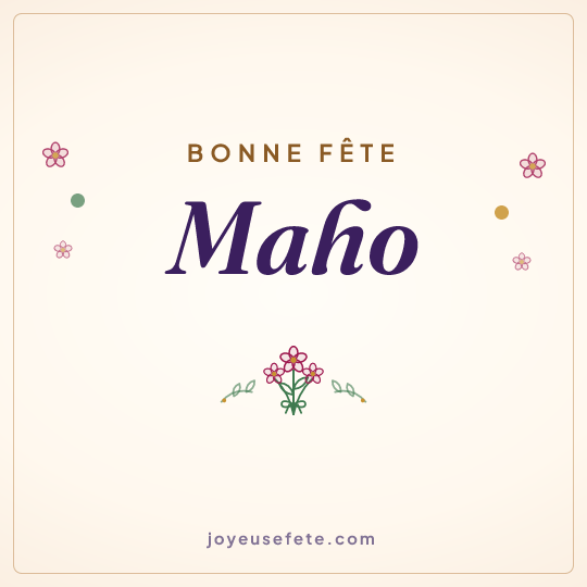 Image carrée « Bonne fête Maho » pour WhatsApp