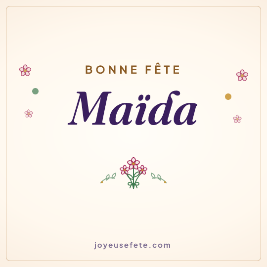 Image carrée « Bonne fête Maïda » pour WhatsApp