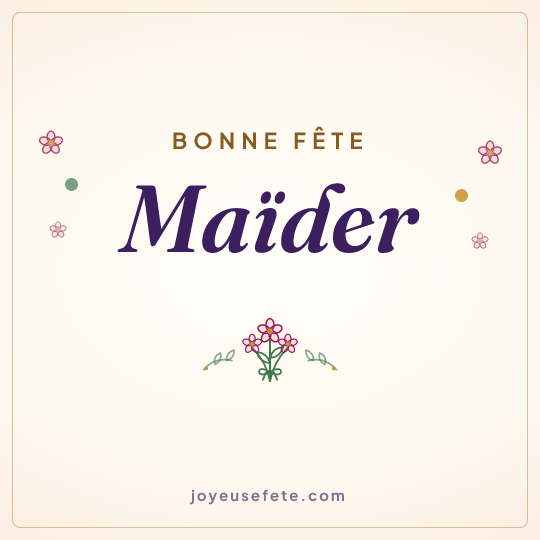 Image carrée « Bonne fête Maïder » pour WhatsApp