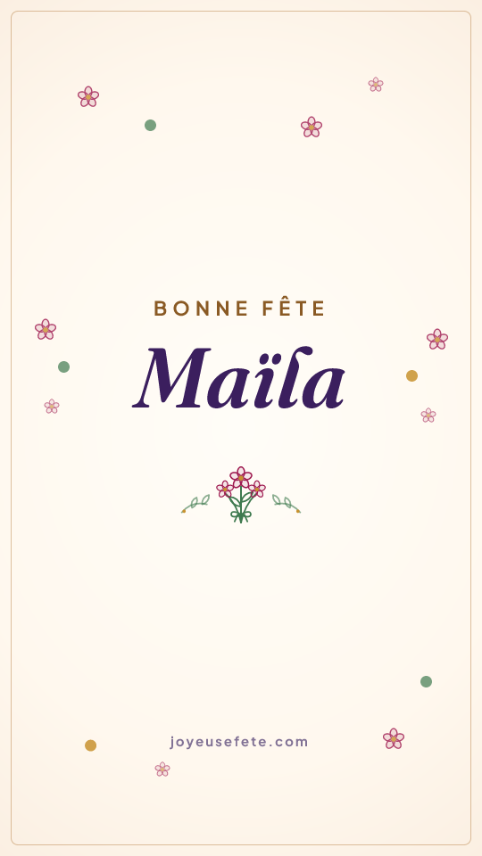 Image « Bonne fête Maïla » au format story