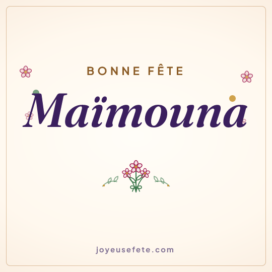 Image carrée « Bonne fête Maïmouna » pour WhatsApp