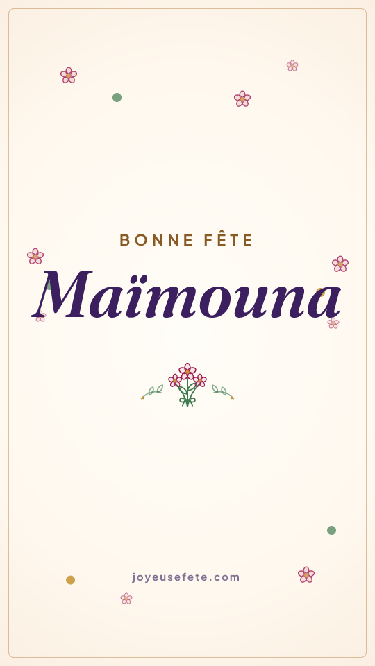 Image « Bonne fête Maïmouna » au format story