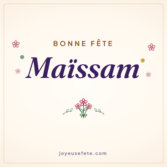 Image carrée « Bonne fête Maïssam » pour WhatsApp