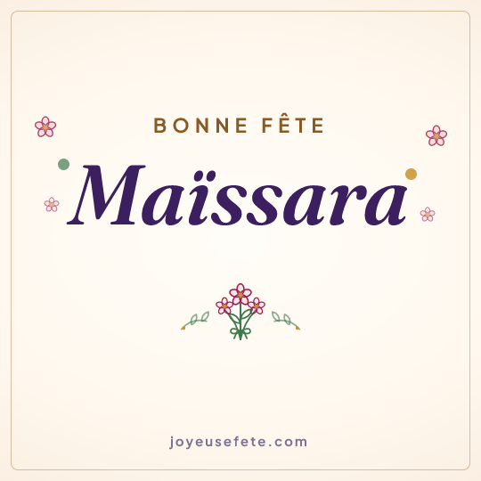 Image carrée « Bonne fête Maïssara » pour WhatsApp