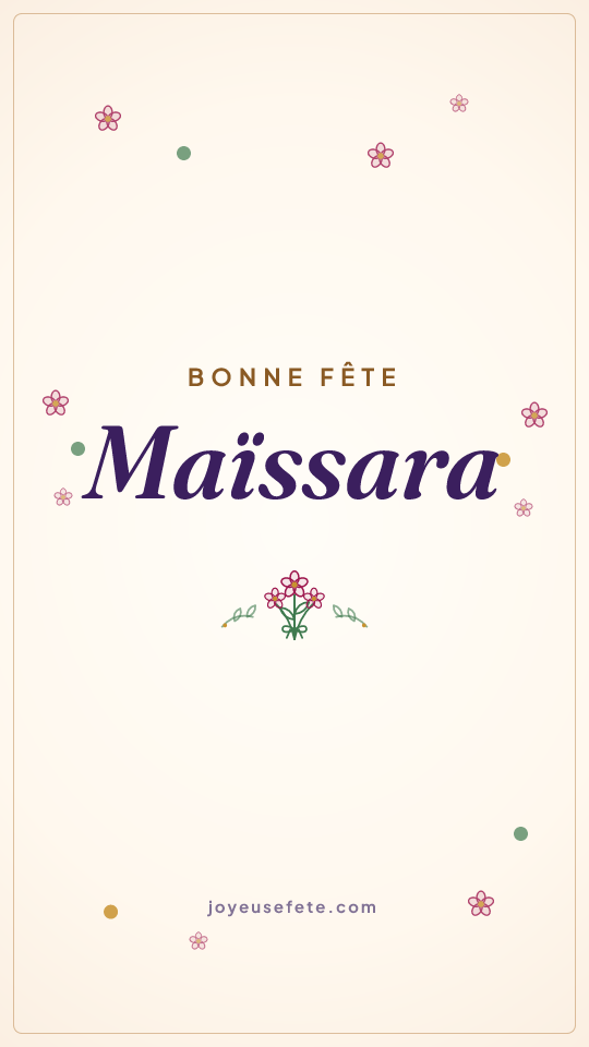 Image « Bonne fête Maïssara » au format story