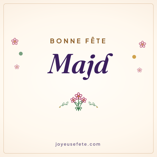 Image carrée « Bonne fête Majd » pour WhatsApp