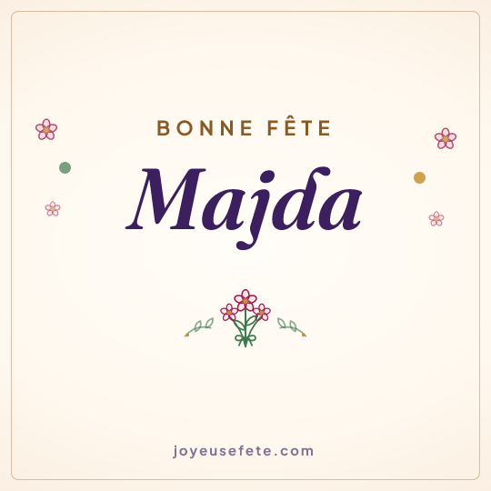 Image carrée « Bonne fête Majda » pour WhatsApp
