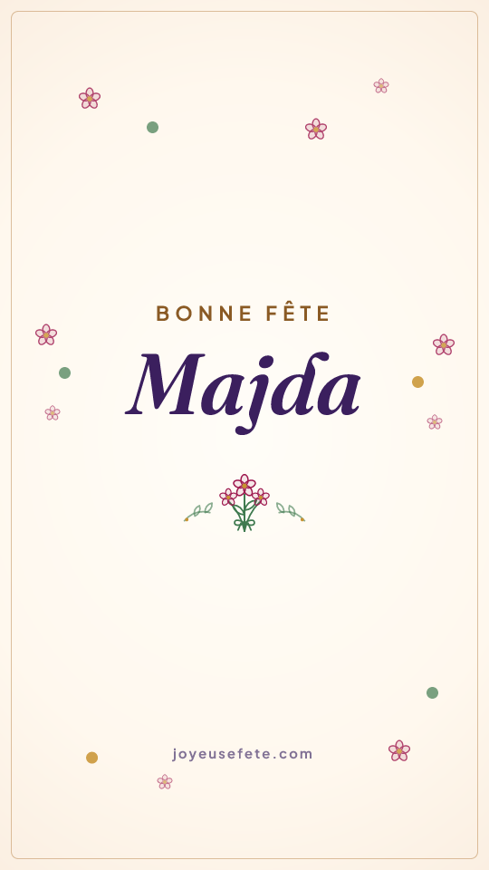 Image « Bonne fête Majda » au format story