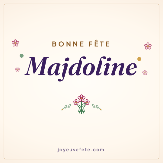 Image carrée « Bonne fête Majdoline » pour WhatsApp