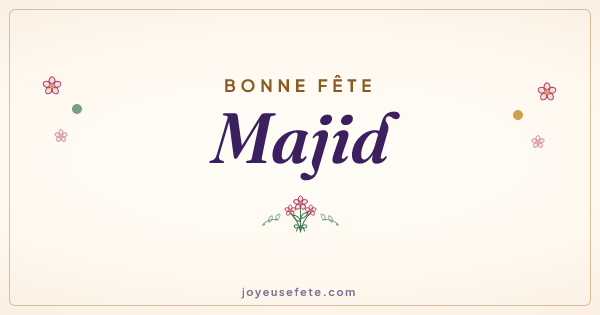 Image « Bonne fête Majid » au format large
