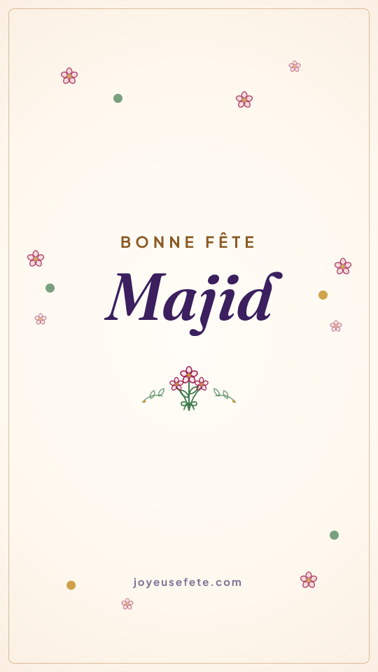 Image « Bonne fête Majid » au format story
