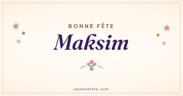 Image « Bonne fête Maksim » au format large