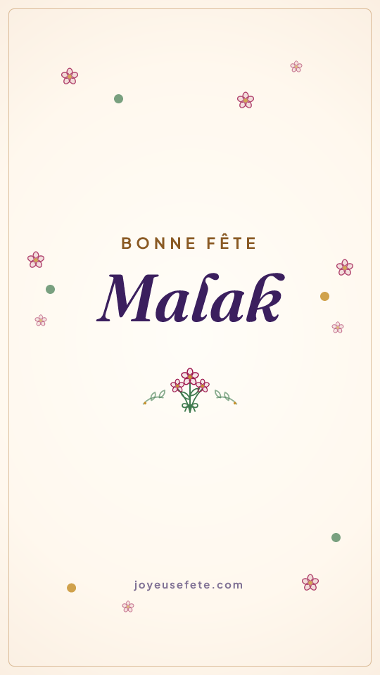 Image « Bonne fête Malak » au format story