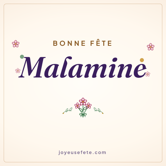Image carrée « Bonne fête Malamine » pour WhatsApp
