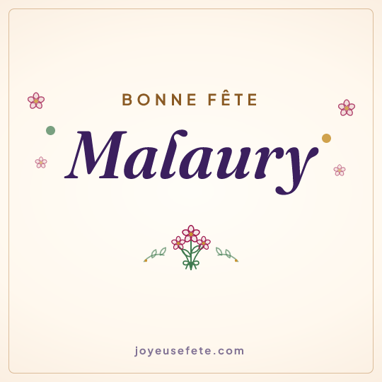 Image carrée « Bonne fête Malaury » pour WhatsApp