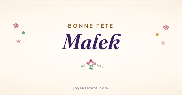 Image « Bonne fête Malek » au format large