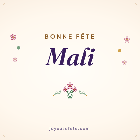 Image carrée « Bonne fête Mali » pour WhatsApp