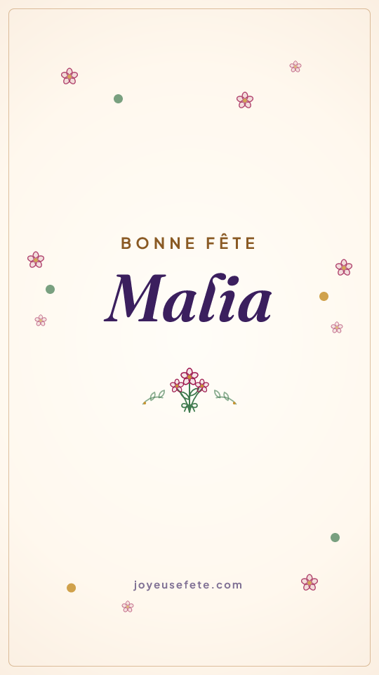 Image « Bonne fête Malia » au format story