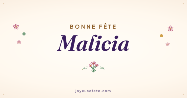 Image « Bonne fête Malicia » au format large
