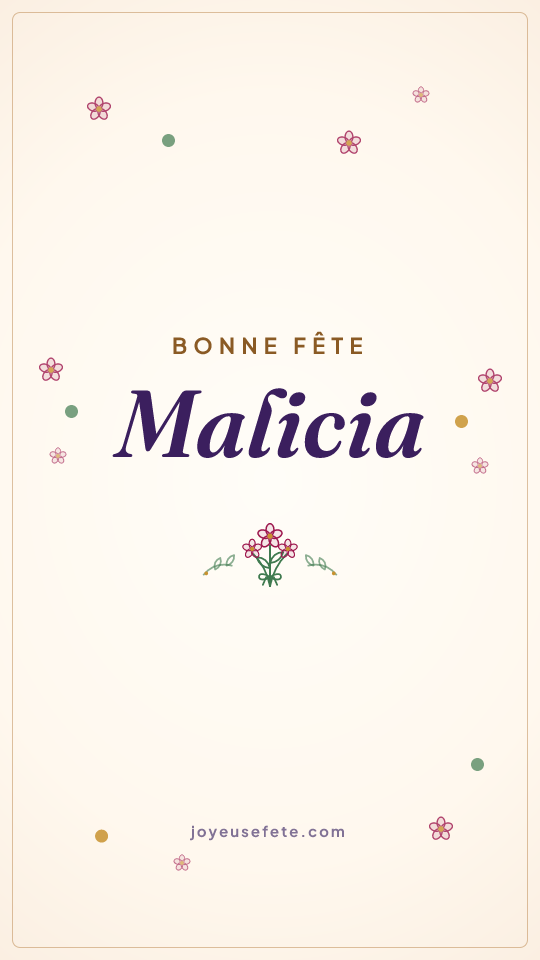 Image « Bonne fête Malicia » au format story
