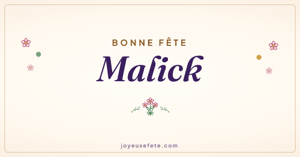 Image « Bonne fête Malick » au format large