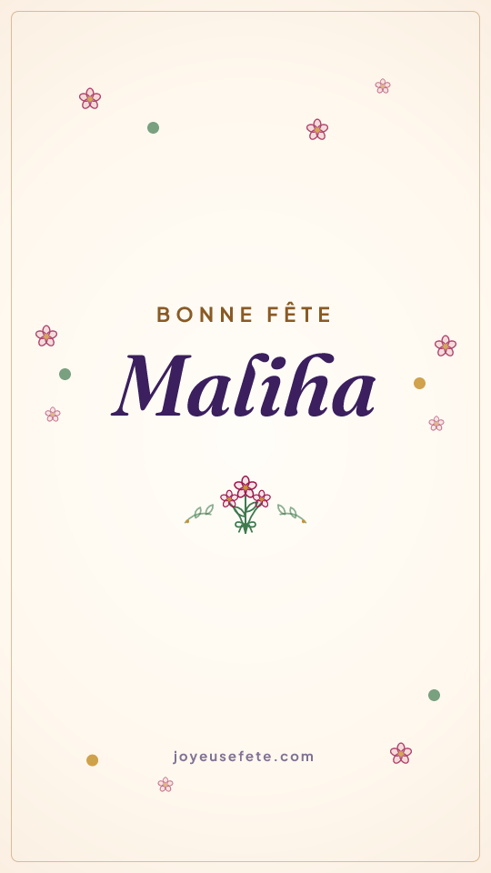 Image « Bonne fête Maliha » au format story