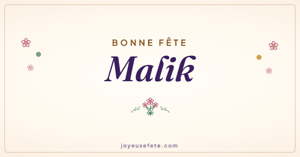 Image « Bonne fête Malik » au format large