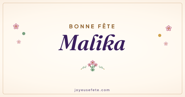 Image « Bonne fête Malika » au format large