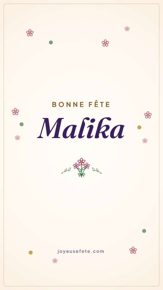 Image « Bonne fête Malika » au format story