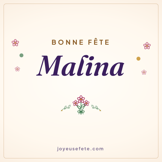 Image carrée « Bonne fête Malina » pour WhatsApp
