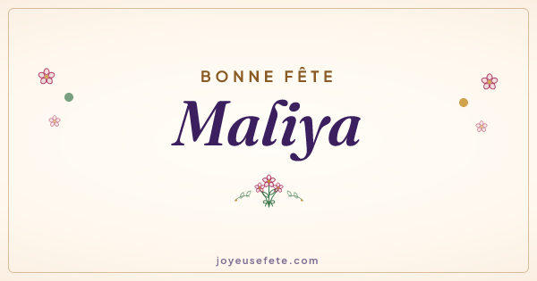 Image « Bonne fête Maliya » au format large