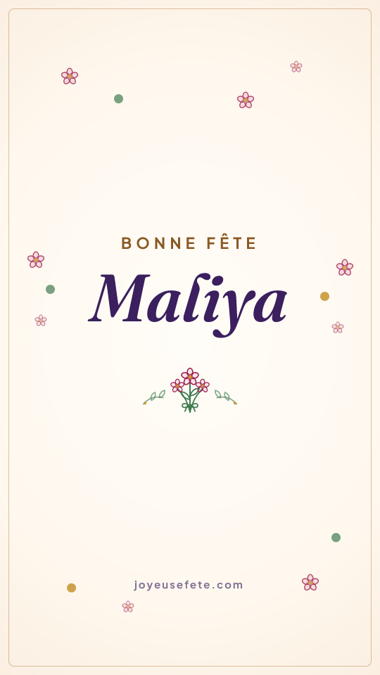 Image « Bonne fête Maliya » au format story