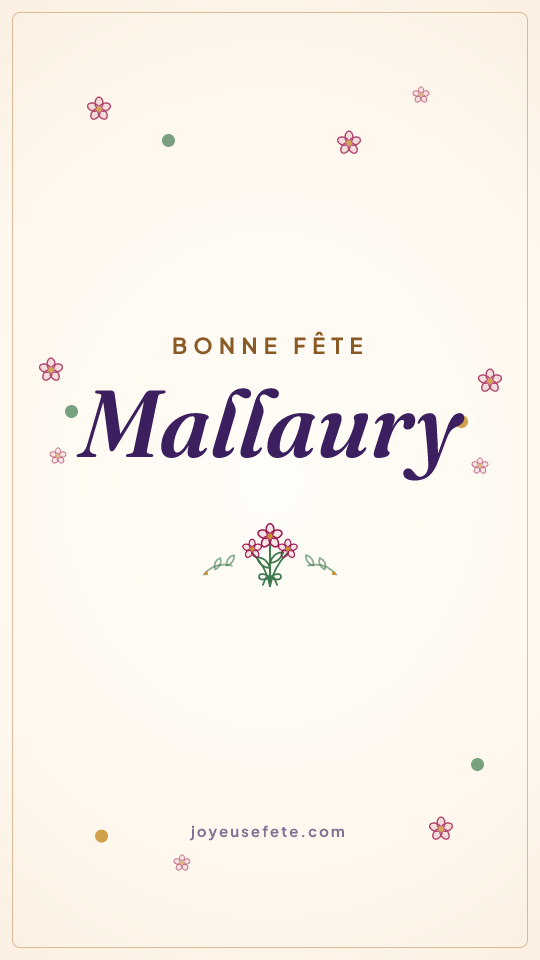 Image « Bonne fête Mallaury » au format story