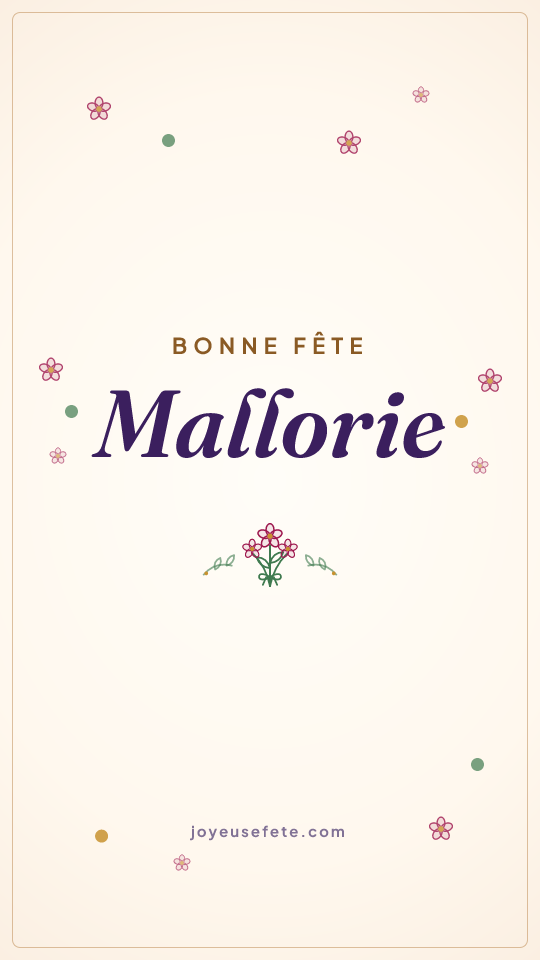Image « Bonne fête Mallorie » au format story