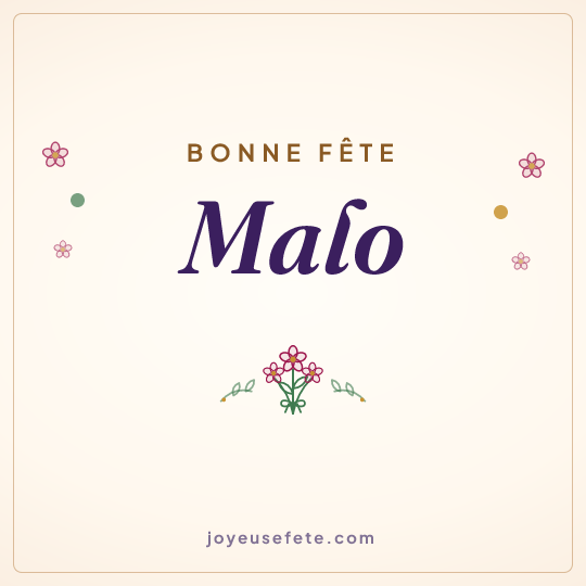Image carrée « Bonne fête Malo » pour WhatsApp