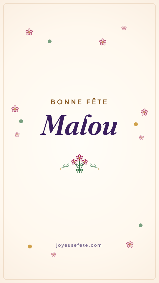 Image « Bonne fête Malou » au format story