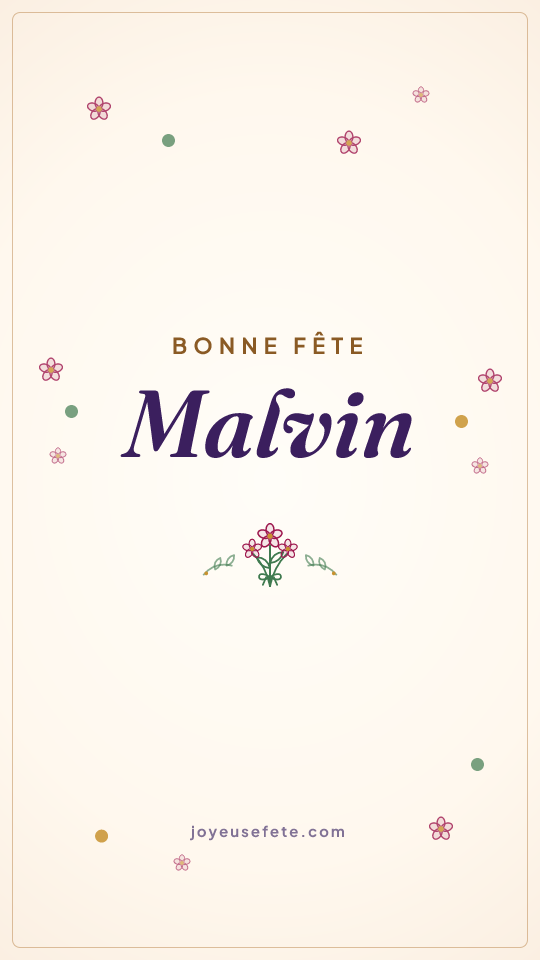 Image « Bonne fête Malvin » au format story
