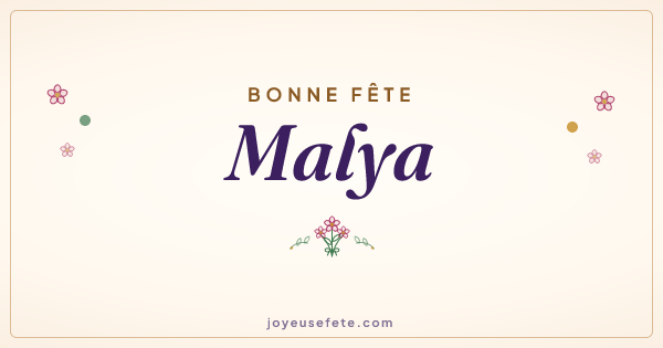 Image « Bonne fête Malya » au format large