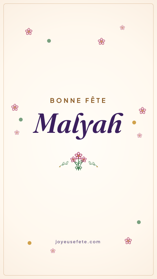 Image « Bonne fête Malyah » au format story