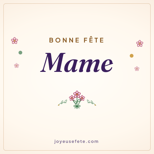 Image carrée « Bonne fête Mame » pour WhatsApp