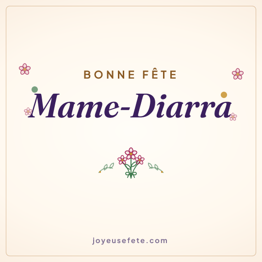 Image carrée « Bonne fête Mame-Diarra » pour WhatsApp