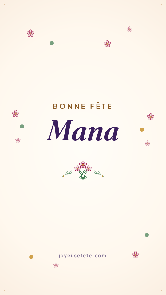 Image « Bonne fête Mana » au format story