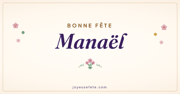Image « Bonne fête Manaël » au format large
