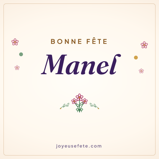 Image carrée « Bonne fête Manel » pour WhatsApp