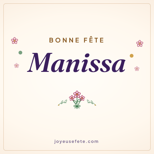 Image carrée « Bonne fête Manissa » pour WhatsApp