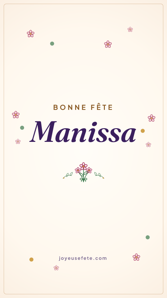 Image « Bonne fête Manissa » au format story
