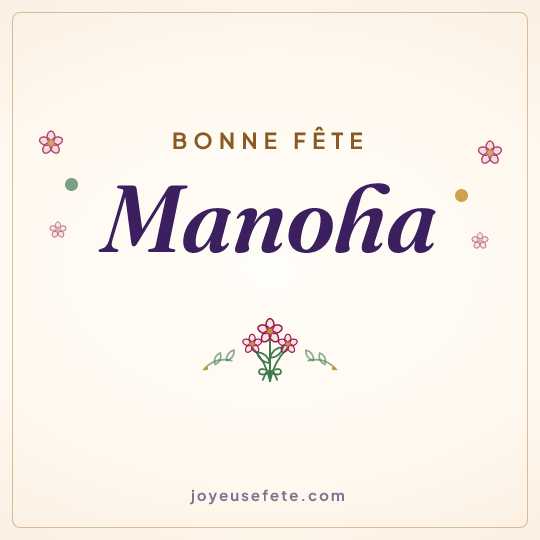 Image carrée « Bonne fête Manoha » pour WhatsApp