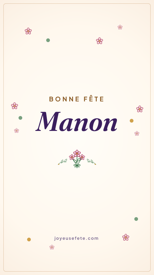 Image « Bonne fête Manon » au format story