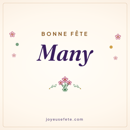 Image carrée « Bonne fête Many » pour WhatsApp
