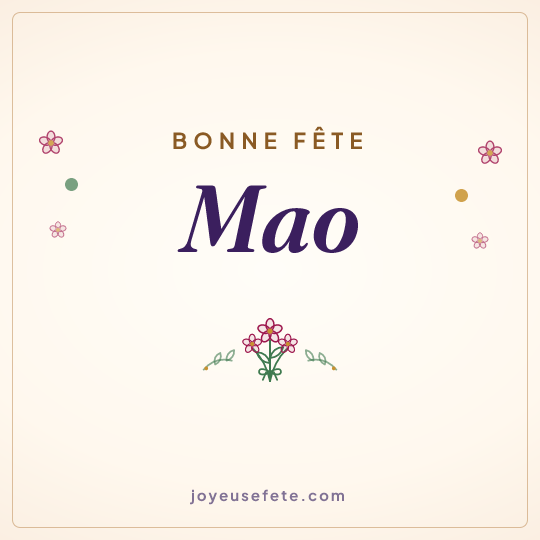 Image carrée « Bonne fête Mao » pour WhatsApp